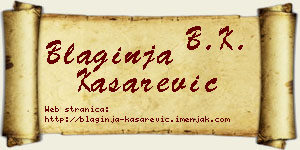 Blaginja Kašarević vizit kartica